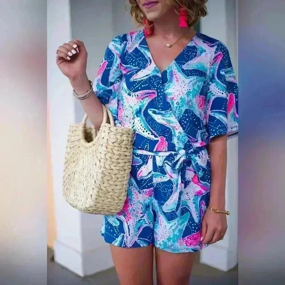 Lilly Pulitzer Madilyn Starfish Romper Size Small Women's - Picture 4 of 9